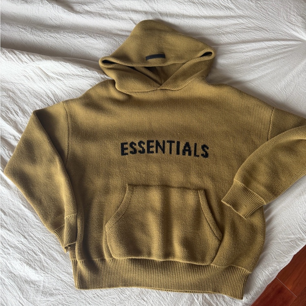 Fear of God Essentials Green Knit Sweater